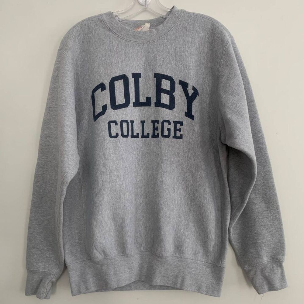 Vintage Pro-Weave Colby College Crewneck Sweatshirt Gray Size S MV Sport